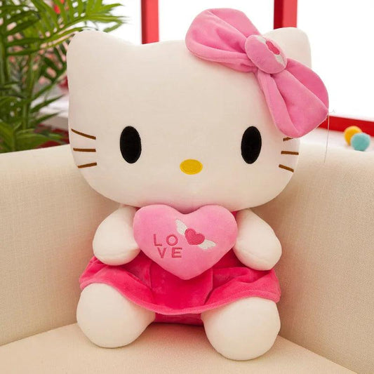 30cm Sanrio New KT Cat Doll Embracing Angel Kitty Cat Child Sleeping Pillow Cloth Doll Soft Plush Toy Room Decoration Gifts