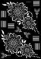 Hollow Drawing Henna Template for Hand Henna Tattoo Stencil Flower Tattoo Design for Women Wedding Festival Party Tatoo Tools