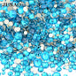 JUNAO 1400pc Mix Size White Opal Glass Rhinestones 3D Nail Art Stones Nail Crystal Gems Stickers Non Hot Fix Strass Appliques