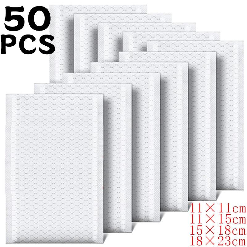 50/30/10Pcs White Bubble Envelope Bags 11/15/23cm Packing Bags for Magazine Lined Mailer Shipping Self Seal Waterproof Bags