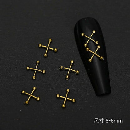 10/20Pcs Classic Full Glitter Rhinestones 3D Cross Nail Charms Luxury Alloy Nail Art Jewelry Manicure Accessories Nail Parts #JE