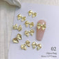 Butterfly Shaped Gold Silver Nail Charms Metal Alloy 3D Nail Rivets Gems Decoration Manicure Jewelry Accessories Nail Supplies