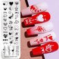 NICOLE DIARY Heart Spider Web Nail Stamping Plates Halloween Heart Line Printing Stencil Nail Arts Tool Nails Decorations Design