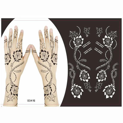 Reusable Temporary Henna Tattoo Stencil Arm Sleeve Mehndi Stencils Designs Painting Template DIY Tattoo Supplies