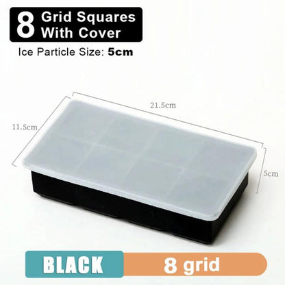 4/6/8/15 Grid Big Ice Tray Mold Giant Jumbo Large Food Grade Silicone Ice Cube Square Tray Mold DIY Ice Maker Ice Cube Tray