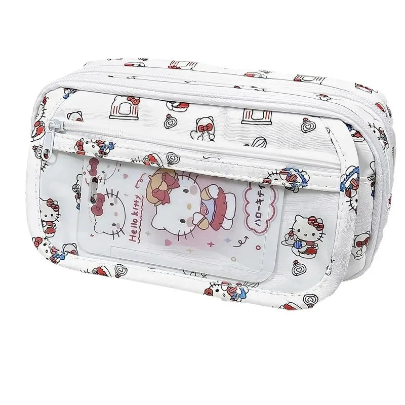 Sanrio Hello Kitty Pencil Case Pachacco Large Capacity Multi-layer Storage Bag Student Pencil Bag Stationery Box School Supplies