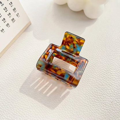 Muweordy Fashion Acetate Hollow Square Hair Claws Crab Hair Clips Marble Print Ponytail Shark Clip Barrettes Hair Accessories