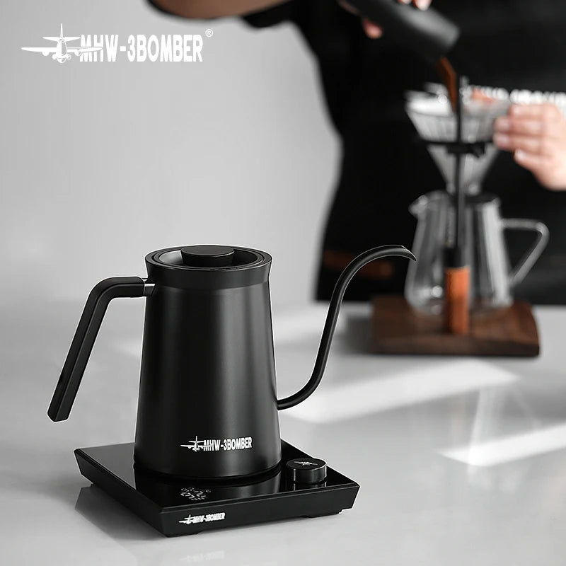 MHW-3BOMBER Smart Electric Coffee Kettle Precise Temperature Control Gooseneck Kettles Pour Over Coffee Home Barista Accessories