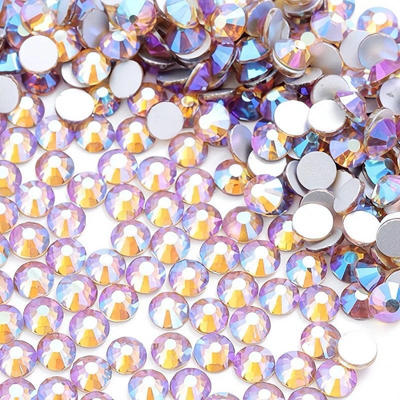 ss3-ss30 AB plating Crystal Rhinestones Non Hot Fix Flat Back Strass & Fabric Garment rhinestones for nails Decorations