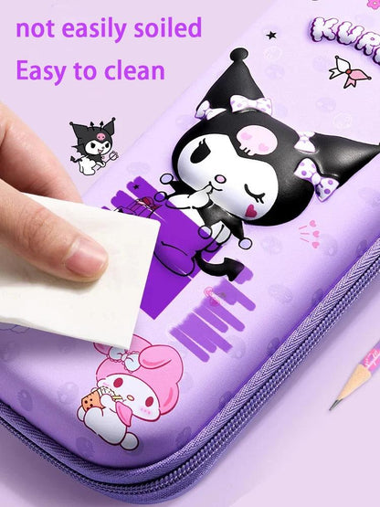 Sanrio Series Kuromi Pencil Bag Girls Pencil Case Cartoon Cute Girls Stationery Bags Sanrio Girls New Popular High-value