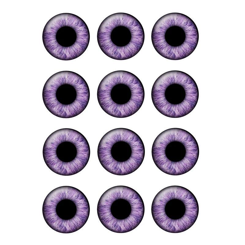 24pcs/bag 14mm Purple Pupil Eyes Chips Suitable for Blythe Doll Glass Cabochons DIY Accessories Bulk Items Wholesale H216