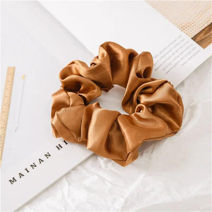 2pcs 100% Mulberry Silk Large Scrunchies Ropes Hair Bands Ties Gum Elastics Ponytail Holders for Women Girls 16 Momme 10CM