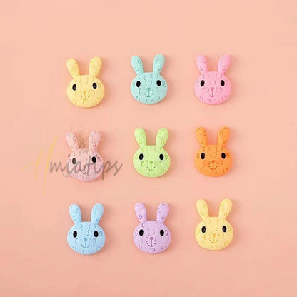 10PCS Cute Dopamine Wearing Resin Cartoon Rabbit Handmade Bear Kawaii Accessories Manicure Tool Acrylic Press On Nails - HighGloss Shop