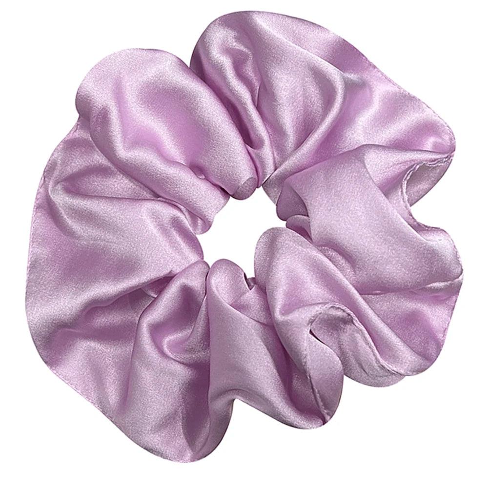 100% Pure Mulberry Silk Large Scrunchies Rubber Bands Hair Ties Gum Elastics Ponytail Holders for Women Girls 19 Momme 7CM