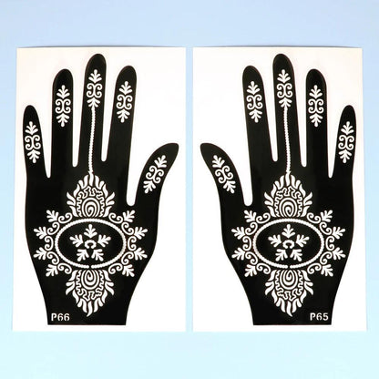 2pcs Henna Tattoo Stencils Templates For Women Temporary Tattoo Indian Fashion Flower Wedding Tattoo Supplies For DIY Body Art