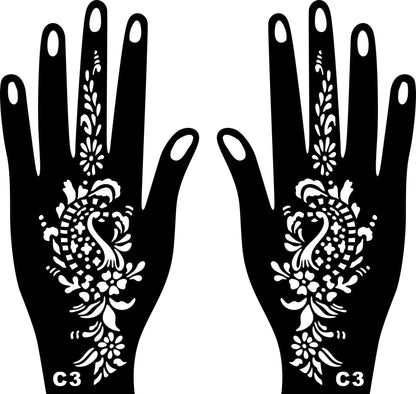 2024 New Professional Henna Stencil Temporary Hand Tattoo Body Art Sticker Template Wedding Tool Flower Tattoo Stencil