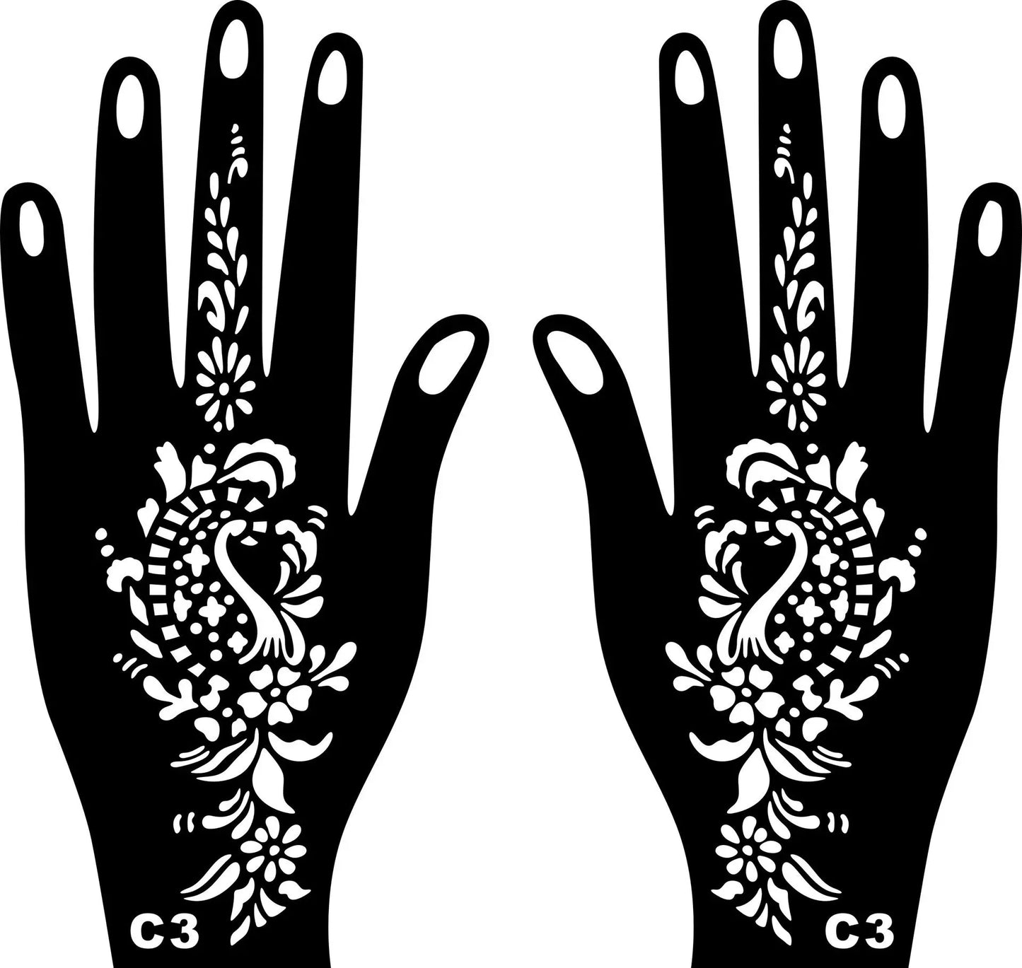 2024 New Professional Henna Stencil Temporary Hand Tattoo Body Art Sticker Template Wedding Tool Flower Tattoo Stencil