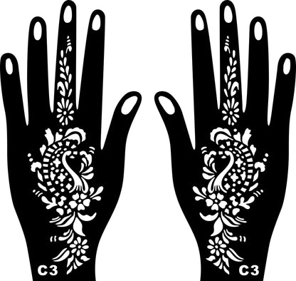 2024 New Professional Henna Stencil Temporary Hand Tattoo Body Art Sticker Template Wedding Tool Flower Tattoo Stencil