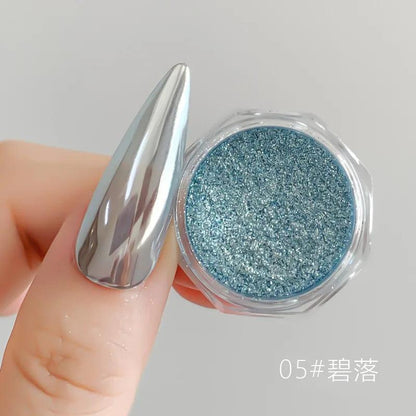 1Jar Aurora Broken Diamond Nail Powder Holographic Iridescent Aurora Powder Mermaid Pigment Glitter Nail Art Chameleon Powder