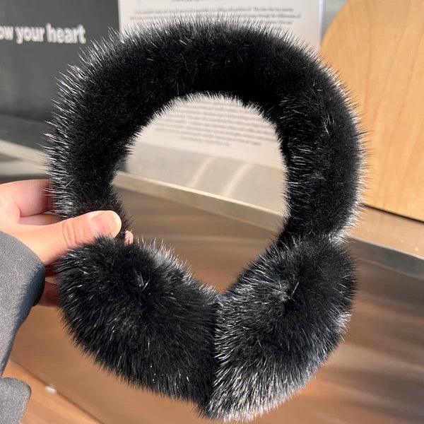 Winter Luxury Women Warm 100% Real Natural Mink Fur Earmuff Outdoor Fashion Mink Fur Earmuffs Girl Winter Ear Protection