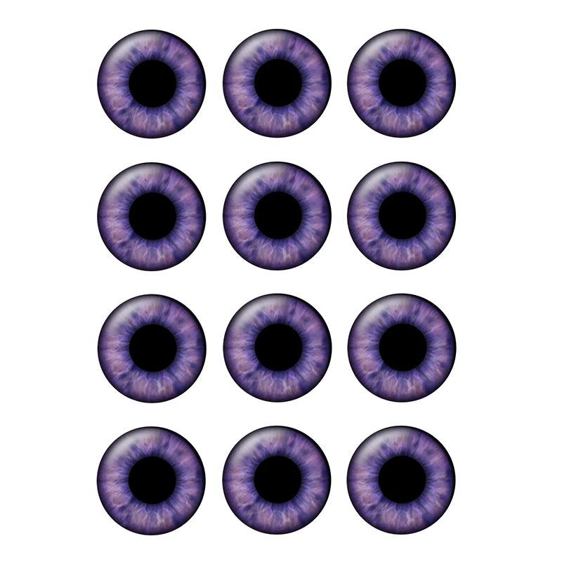 24pcs/bag 14mm Purple Pupil Eyes Chips Suitable for Blythe Doll Glass Cabochons DIY Accessories Bulk Items Wholesale H216