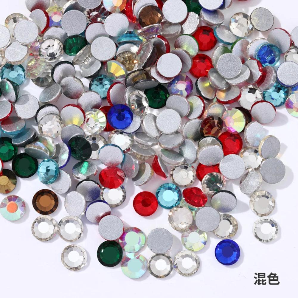 New Glitter Crystal Non Hotfix Rhinestones Стразы Strass Nails Crystals 네일파츠 For Vestidos Nail Charms Nail Art Dres