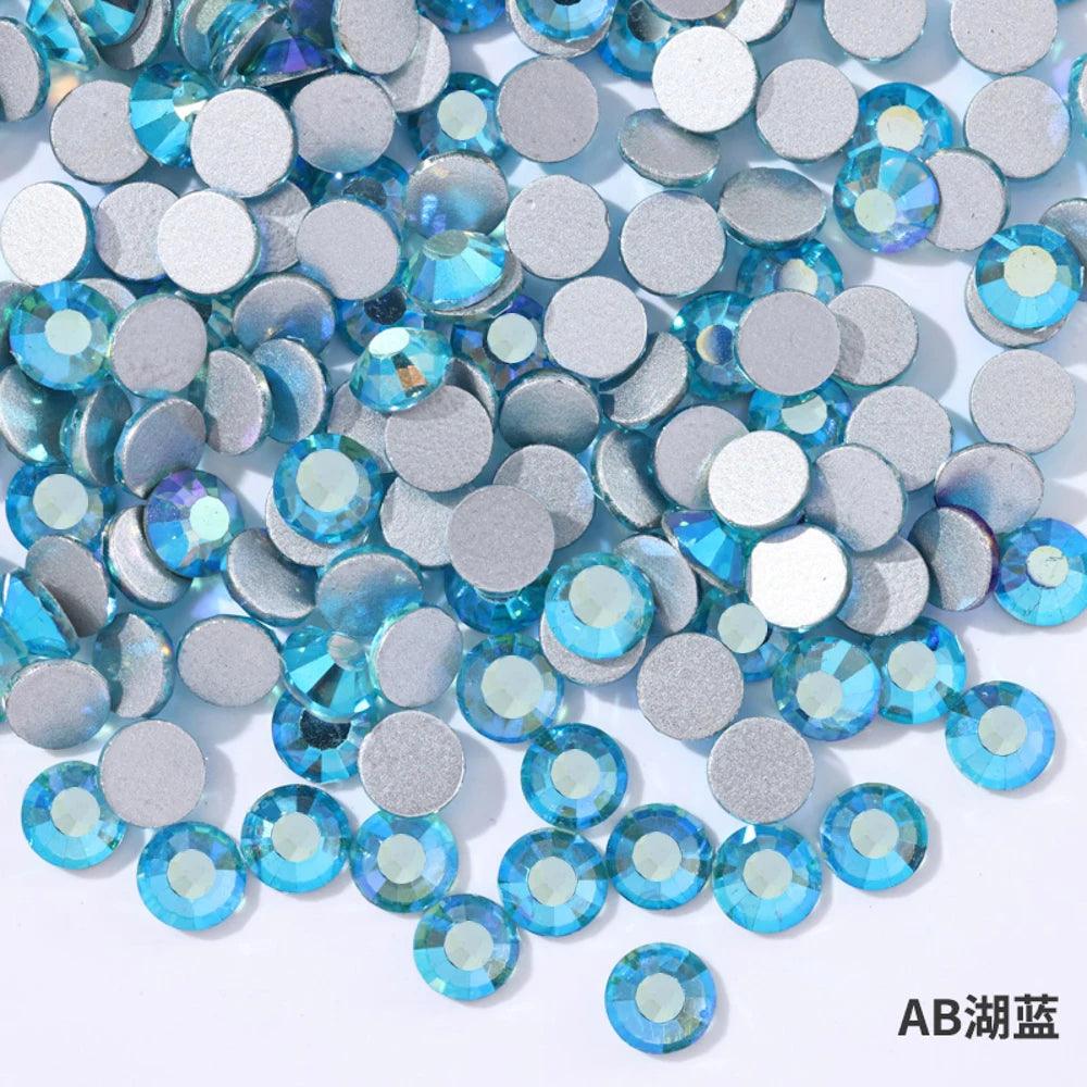 ss3-ss30 AB plating Crystal Rhinestones Non Hot Fix Flat Back Strass & Fabric Garment rhinestones for nails Decorations