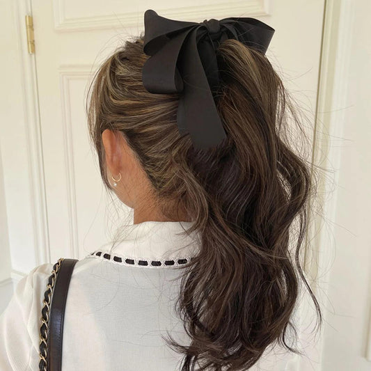 Lystrfac New Banana Clip Bow Hair Clips for Women Girls Back Head Double Layer Hairpin Horsetail clip Fashion Hair Accessories