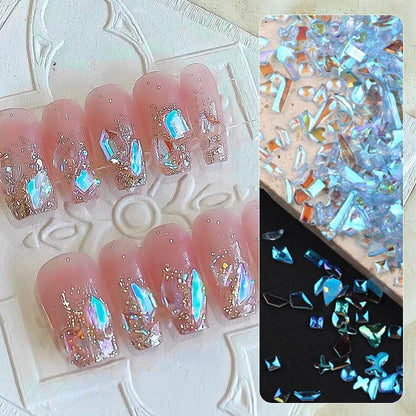 Aurora Irregular Crystal Rhinestones Nail Charm Mixed-Size Resin Flatback Jewelry Gems Stone Parts Manicure Nail Art Decorations