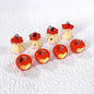 10pcs Kawaii 3D Red Apple Core Resin Charms Simulation Fruit Small Pendants Diy Crafts For Earring Keychain Jewelry Make