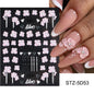 5D Belt Nail Sticker Summer Nail Art Decals Flowers White Daisy 3D Manicure Nail Gel Self Adhesive Stickers Designs Decorations