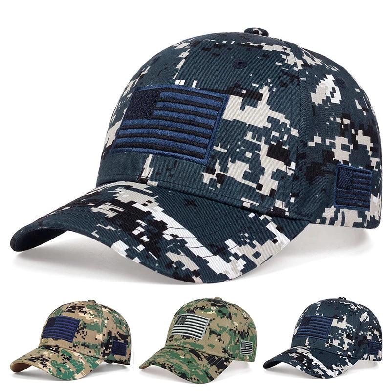 Unisex Army Flag Of The United States Embroidery Baseball Caps Spring and Autumn Outdoor Adjustable Casual Hats Sunscreen Hat