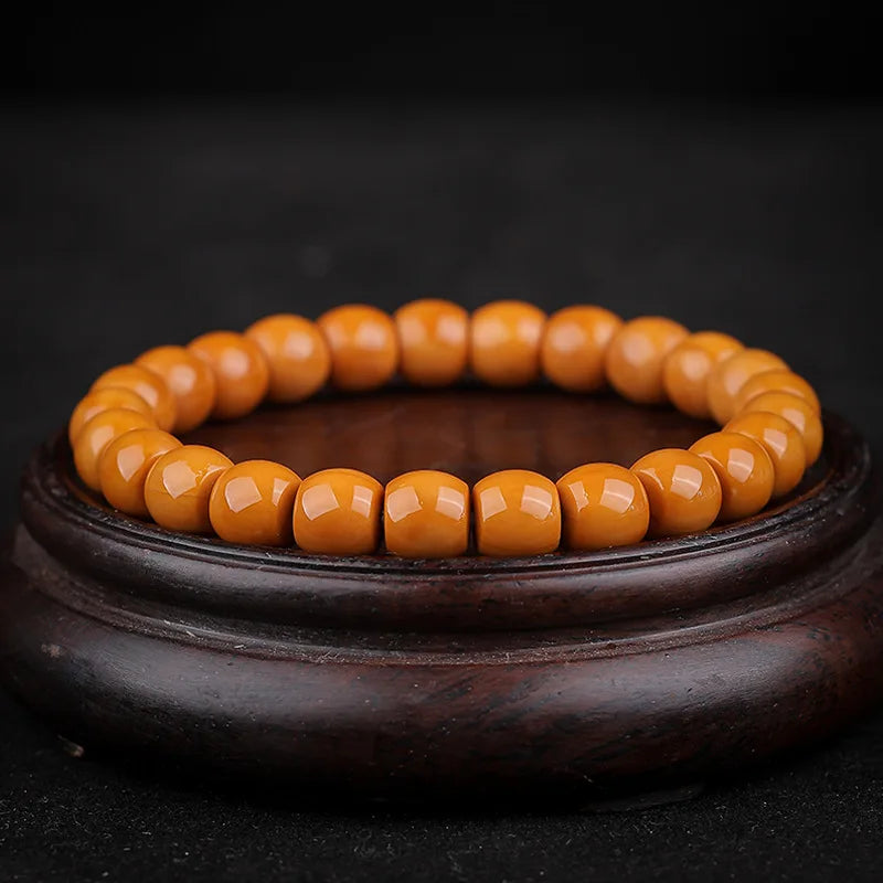 Wild Straight Cut Monkey Bracelet Men's Carving Jingbaleng Hexagonal Old Light Bead Crafts Shark Dorsal Disk Playing Buddha