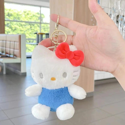 13CM Sanrio My Melody Cinnamoroll Kuromi Hello Kitty Purin Plush Anime Kawaii Plushie KeyChain Bag Decoration Doll Kids Gift Toy