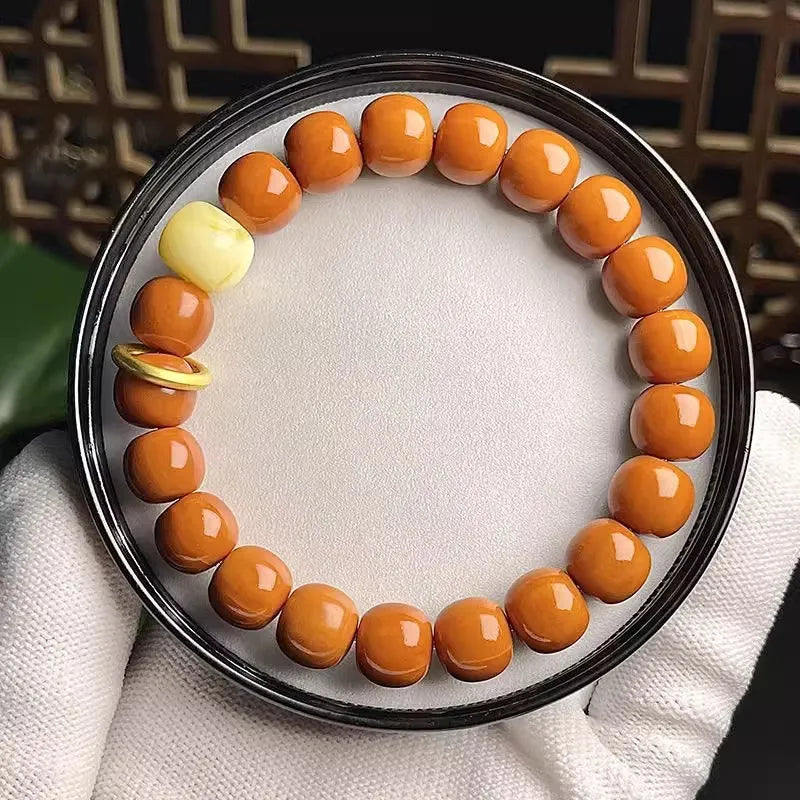 Wild Straight Cut Monkey Bracelet Men's Carving Jingbaleng Hexagonal Old Light Bead Crafts Shark Dorsal Disk Playing Buddha