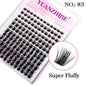 YUANZHIJIE DIY 120 PCS Cluster Lashes 3D Natural Bunch 8-16mm D Curl Segmented Beam Individual Mink Tufted Eyelash Fine Lash Tip