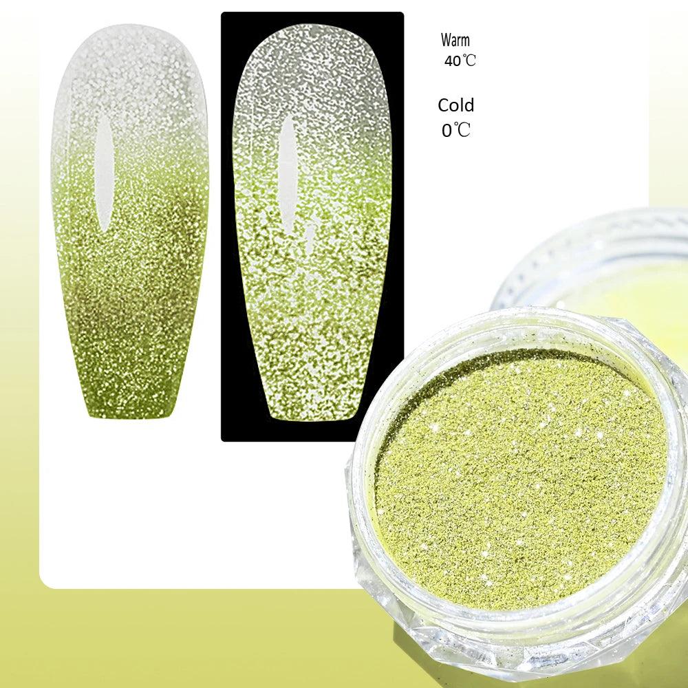 1Jar Silver/gold Holographic Nail Glitter Powder DIY Shiny Nail Glitter Dust Decoration UV Gel Nail Pigment Sequin Accessories 9