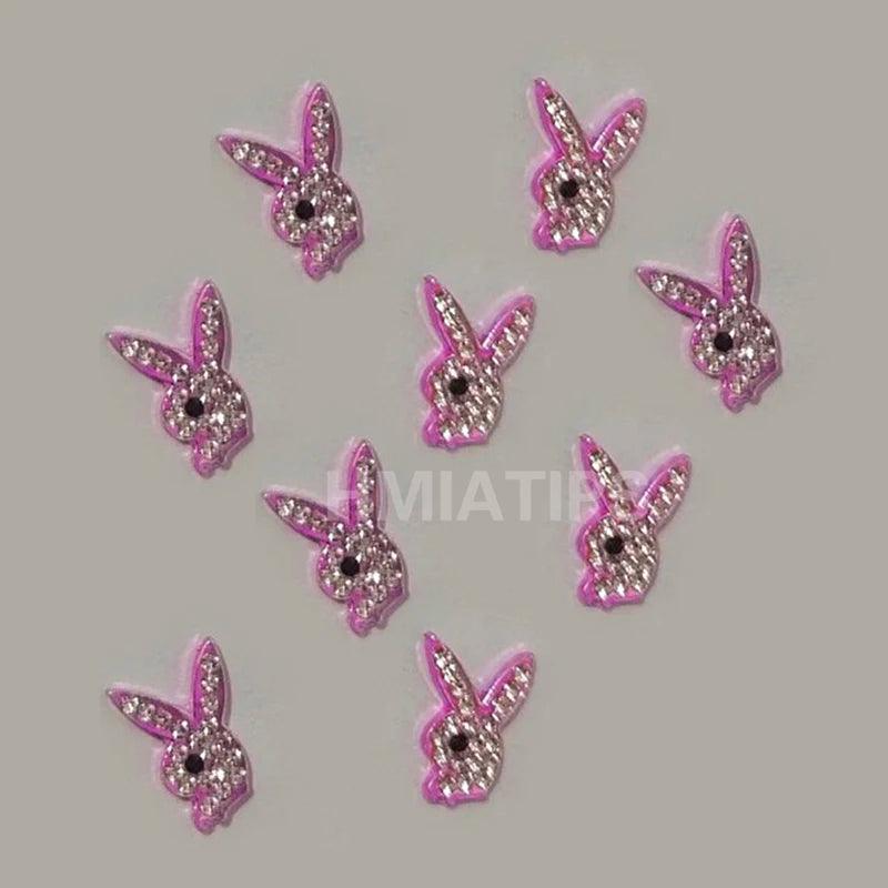 10Pcs Zircon Luxury Gun Nail Charms With Silver/Gold Glitter Nail Art Alloy 3D Nail Decorations DIY Design Gem Jewelry