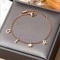 New Fashion Letter Star Pendant Bracelet Woman Simple Vintage Stainless Steel Bracelet Luxury Jewelry Accessories Gifts