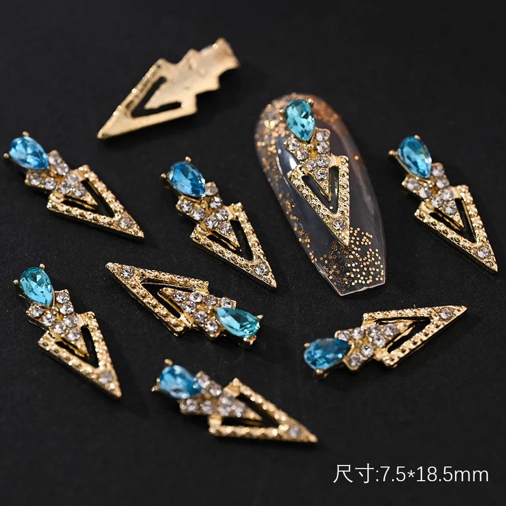 10/20Pcs Classic Full Glitter Rhinestones 3D Cross Nail Charms Luxury Alloy Nail Art Jewelry Manicure Accessories Nail Parts #JE