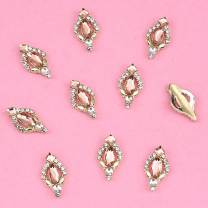 10pcs Gold 3D Nail Art Charms Shape Crystal Rhinestone Stones Nail Jewelry For Acrylic Nail Designer Accessories Decor NJ23912-3 - HighGloss Shop