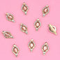 10pcs Gold 3D Nail Art Charms Shape Crystal Rhinestone Stones Nail Jewelry For Acrylic Nail Designer Accessories Decor NJ23912-3