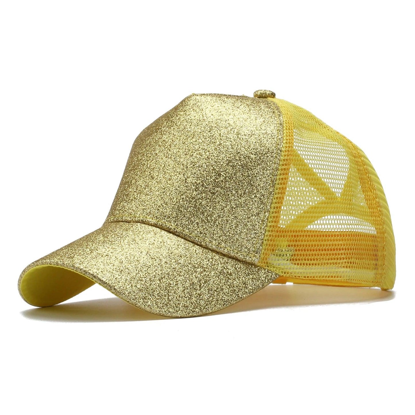 13 Colors Glitter Ponytail Mesh Hat Men Women Baseball Cap Adjustable Female Sequins Shine Summer Sun Bun Caps Outdoor Hats