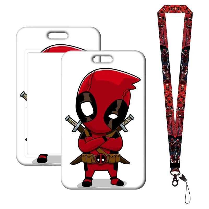 Deadpool & Wolverine Card Holder Lanyard Keychain Boy Bus Card Case Neck Strap Men Card Protectors Badge ID Credential Holder