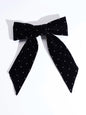 Lystrfac Vintage Rhinestone Velvet Black Hair Bow For Women Hairpin Simple Fashion Top Clip Ladies Hairgrips Hair Accessories