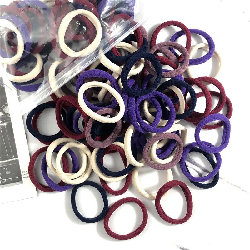 20/50PCS/Set Hair Bands for Women Girl Basic Hair Rubber Ties Ropes 4cm Simple Elastic Headband Hair Accessories Ponytail Holder