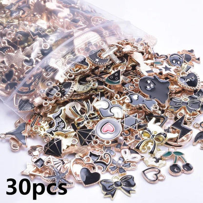 Bedeltjes Oil Drop Bowknot Heart Metal Charms For Jewelry Making Supplies Charms Wholesale Bulk 10/20/30/40pcs/Lot DIY Materials