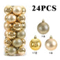 24/pcs 8CM Christmas Ball Ornaments Set Painted Plastics Christmas Tree Pendant Decoration Christmas Decoration Accessories