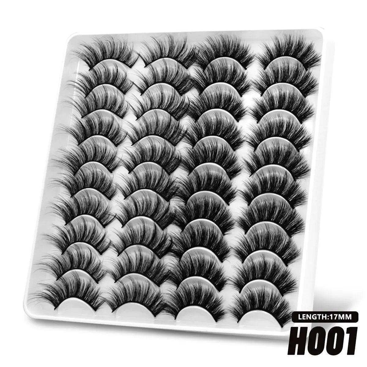 GROINNEYA 20 Pairs False Lashes 3D Mink Lashes Fluffy Dramatic Thick Volume Eyelashes Natural Lashes Fake Lashes Makeup