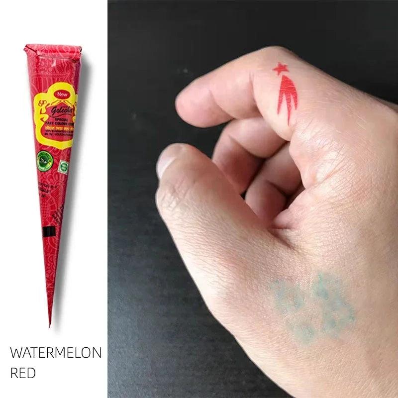 1PC Natural Temporary Flash Tattoo Paste 25g Black Henna Body Paint Arts Disposable Cones Tattoo Cream Indian Wedding